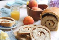 Golden Roasted Peach Cinnamon Swirl Loaf