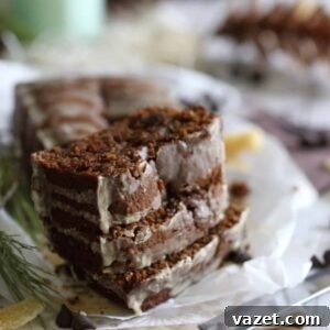 Tea-Kissed Dark Chocolate Gingerbread Loaf 5 Chocolate gingerbread loaf with a sweet tea glaze, featuring a recipe card.