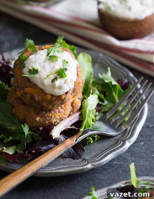 Turkey sweet potato patties A pair of perfectly cooked turkey and sweet potato patties, golden brown and ready to serve