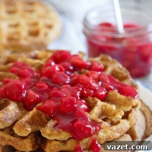 Cherry oat waffles.