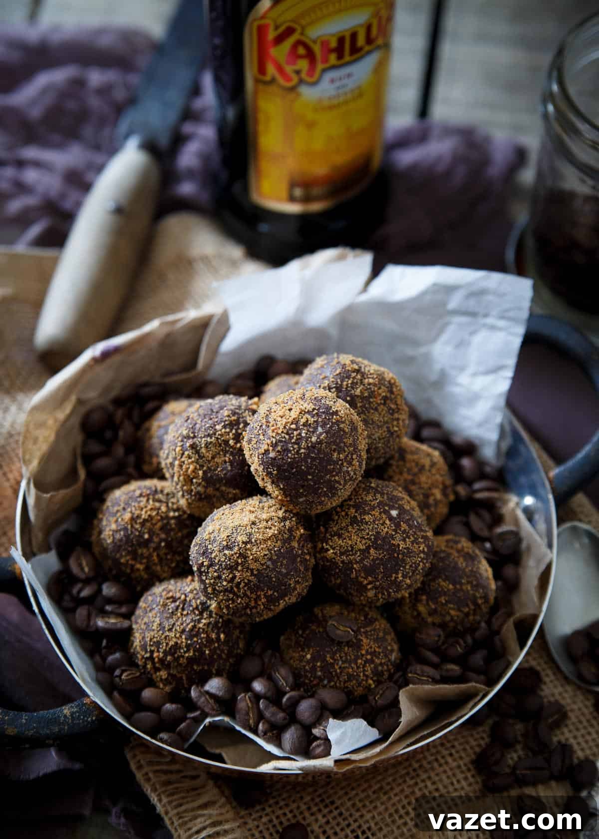 Decadent grain-free gluten-free dark chocolate Kahlua coffee bites