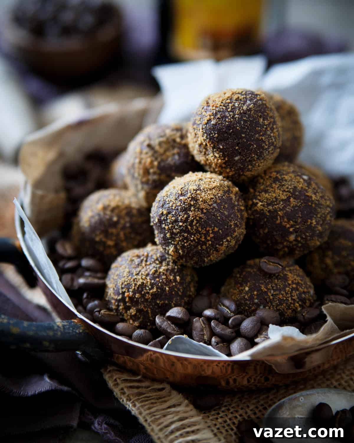 Healthy Dark Chocolate Kahlua Coffee Bites with better-for-you ingredients