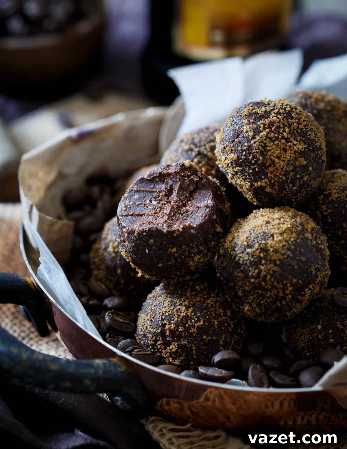 Boozy and decadent Dark Chocolate Kahlua Coffee Bites are fudgy and delicious
