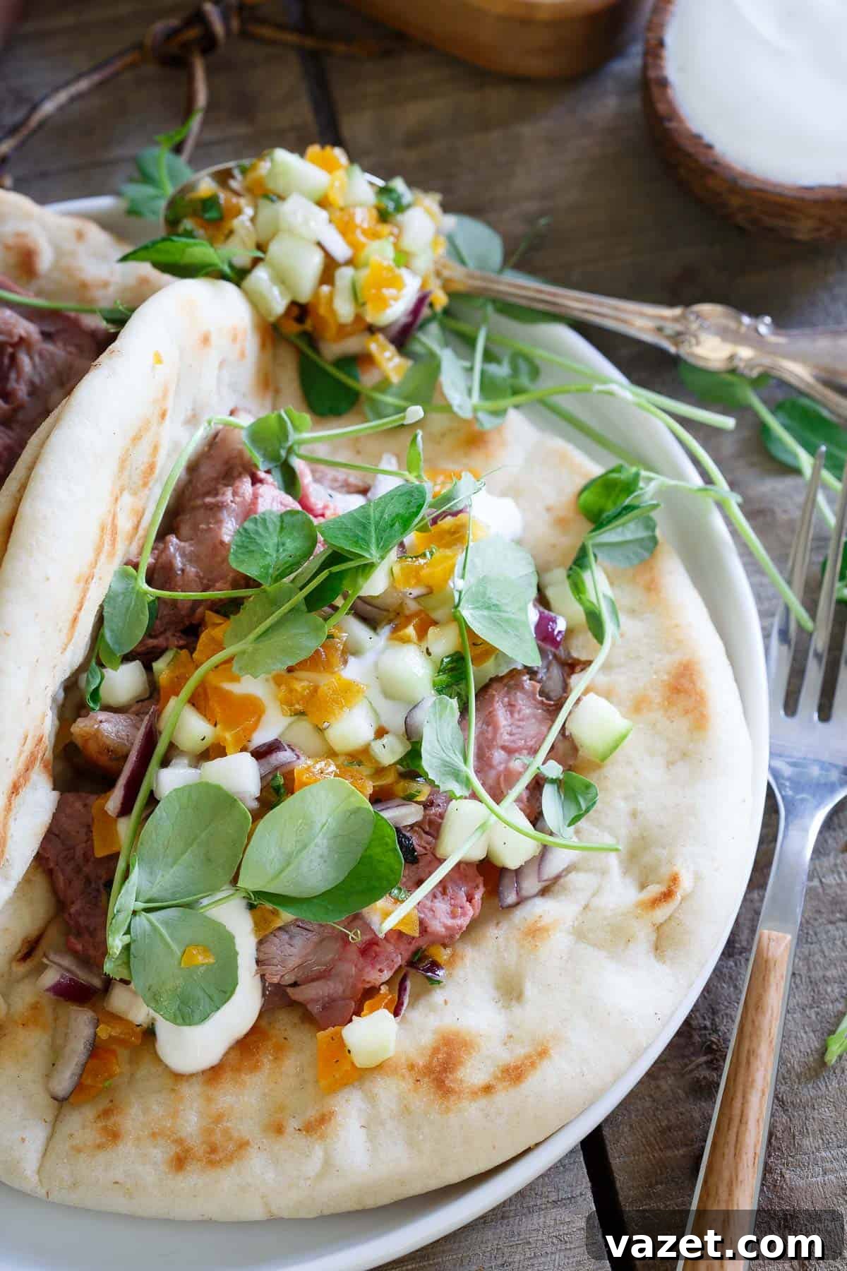 Spring Gyros with Apricot Salsa are a step up from your normal gyro! Spring Gyros with Apricot Salsa are a step up from your normal gyro!