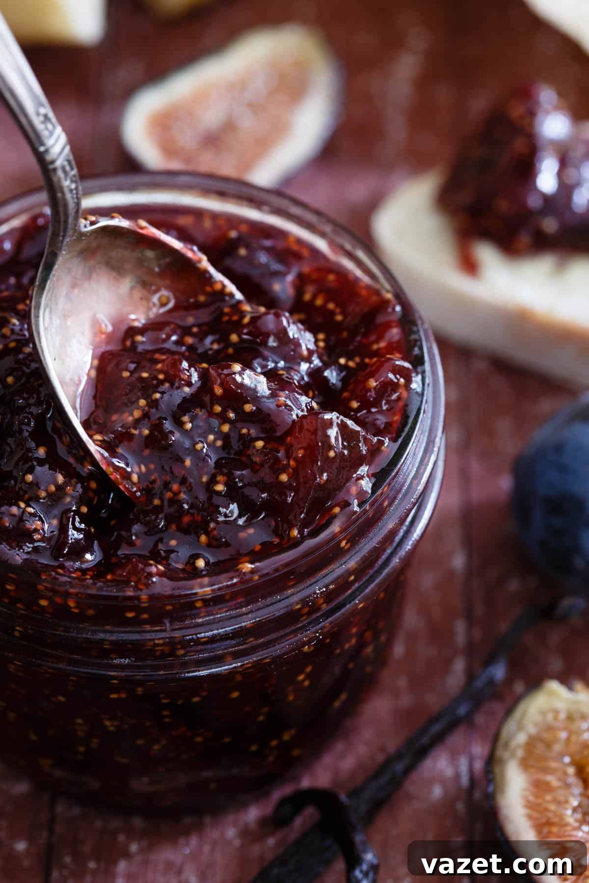 Canning Your Own Fig Preserves Fig preserves in a jar and fresh figs.