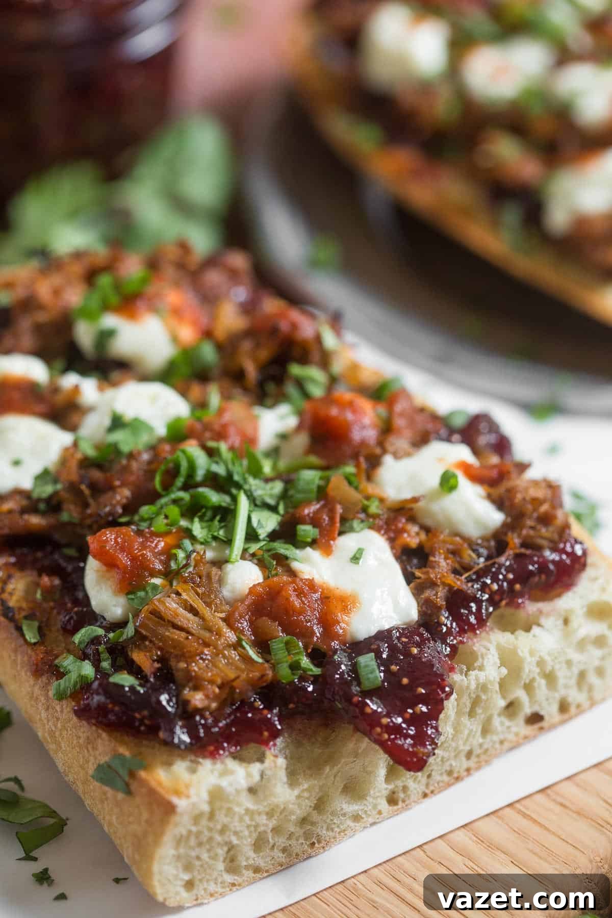 Open Faced Fig and Pig Sandwich with Preserves Fig and pig open faced sandwich.