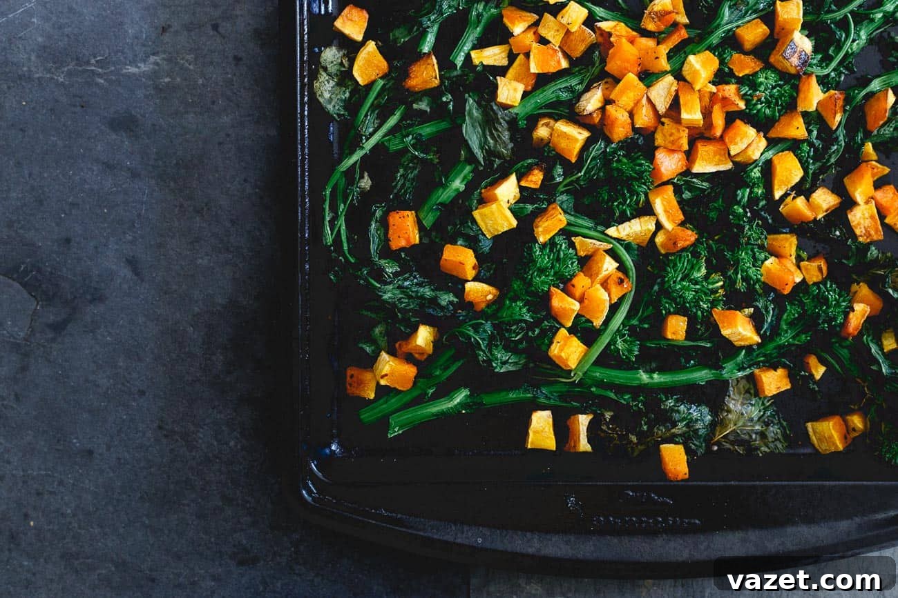 Seasonal Harvest: Roasted Butternut Squash and Broccoli Rabe for Pasta Roasted butternut squash and broccoli rabe are key ingredients, adding delightful flavors and textures to this comforting fall pasta dish.