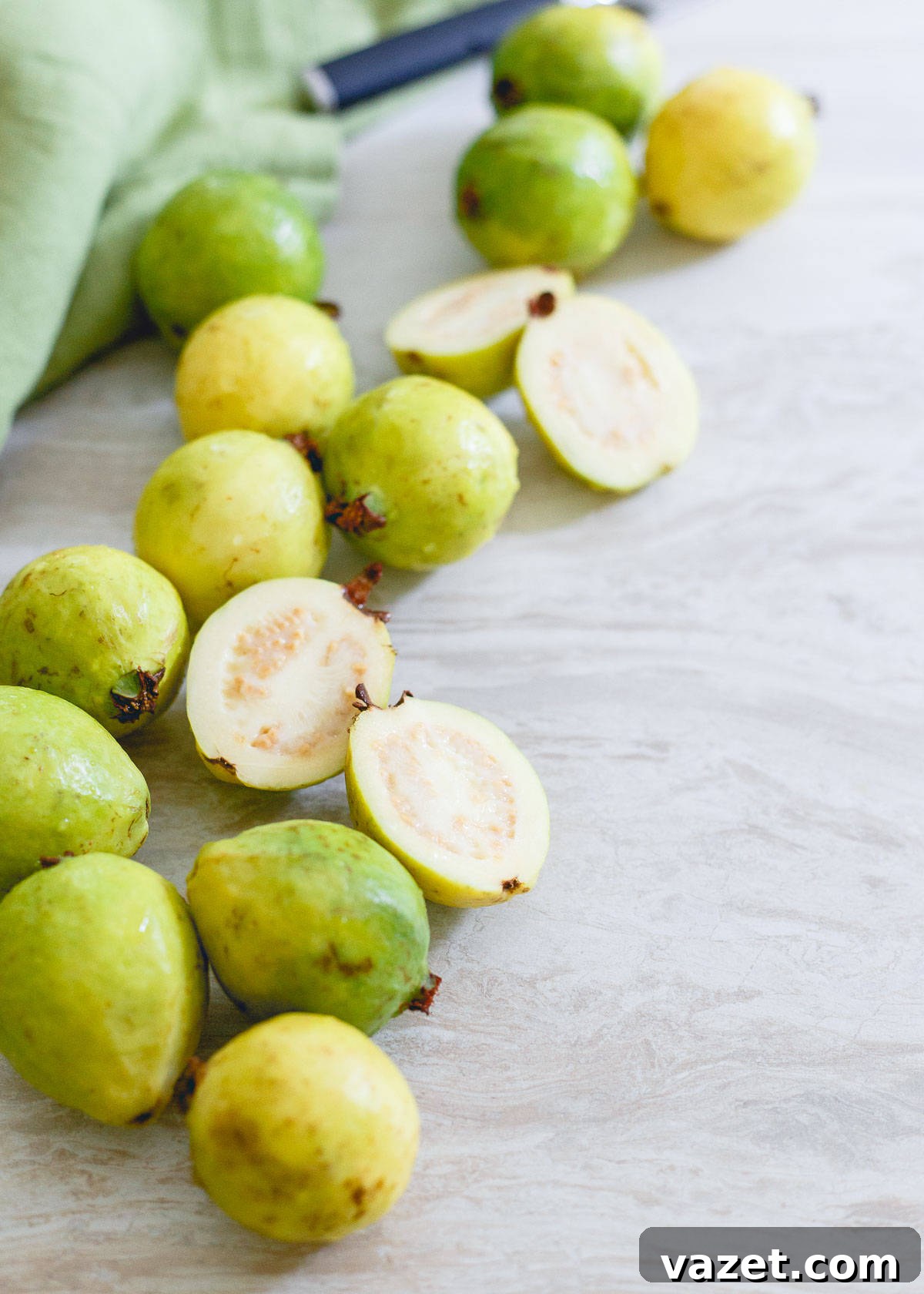 Guava Bliss 3 Fresh guava fruit and pineapple, ready for a smoothie.