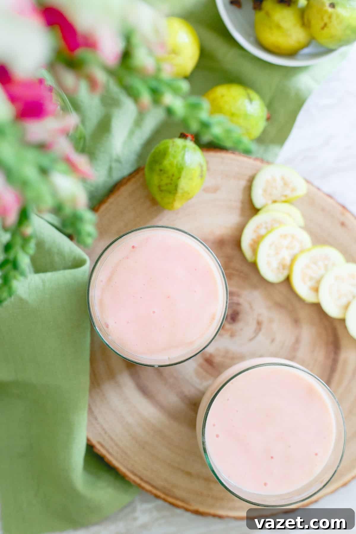 Guava Bliss 5 The combination of guava and pineapple in a refreshing smoothie.