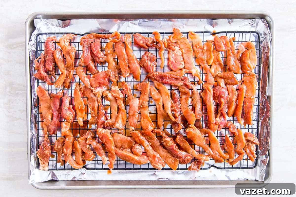 Sweet and Savory Boneless Chinese Ribs 4 Chinese boneless spare ribs are baked on a rack in the oven for extra crispy edges.