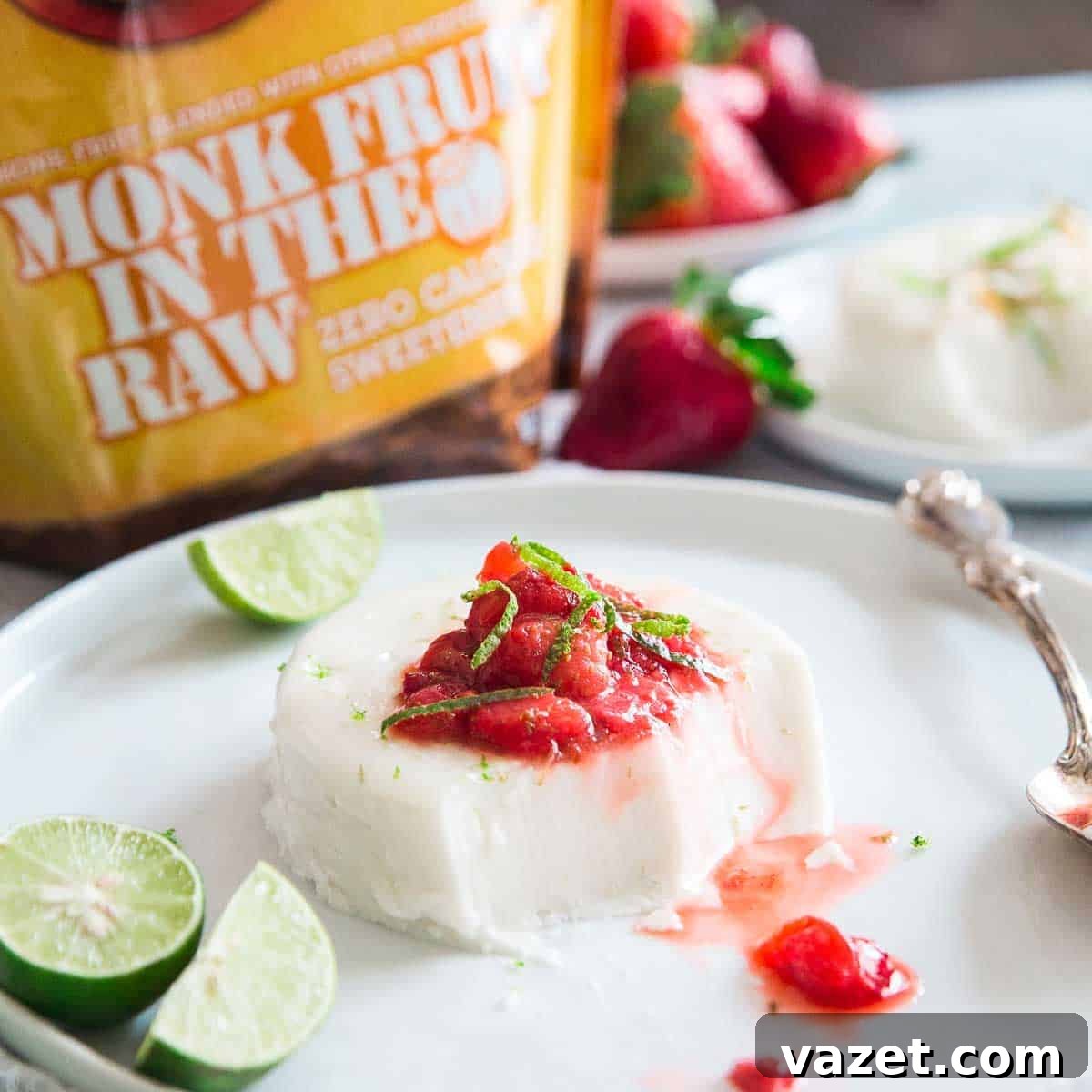 Low-carb and dairy-free coconut panna cotta sweetened with monk fruit, as delicious as the traditional version.