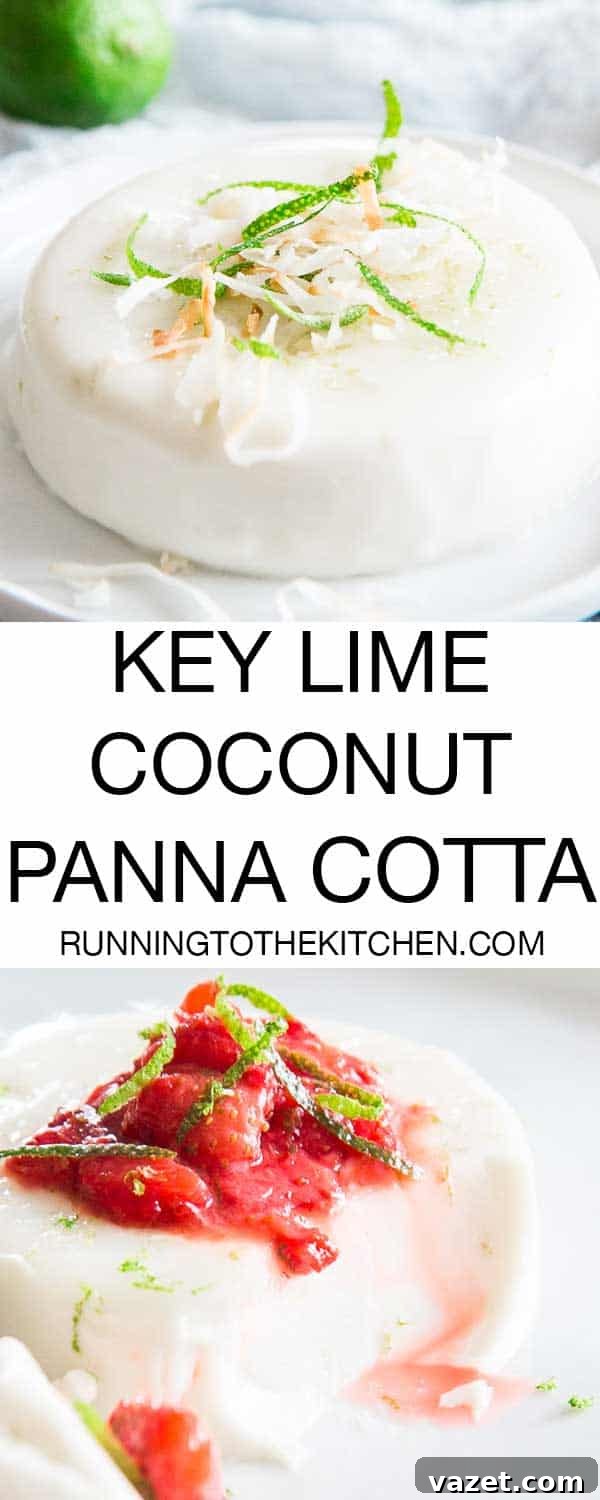 Homemade Key Lime Coconut Panna Cotta recipe, a simple, low-carb, and delicious healthier dessert option.