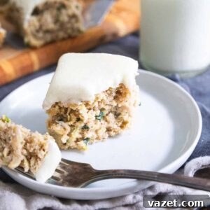 Zucchini bars with cream cheese icing