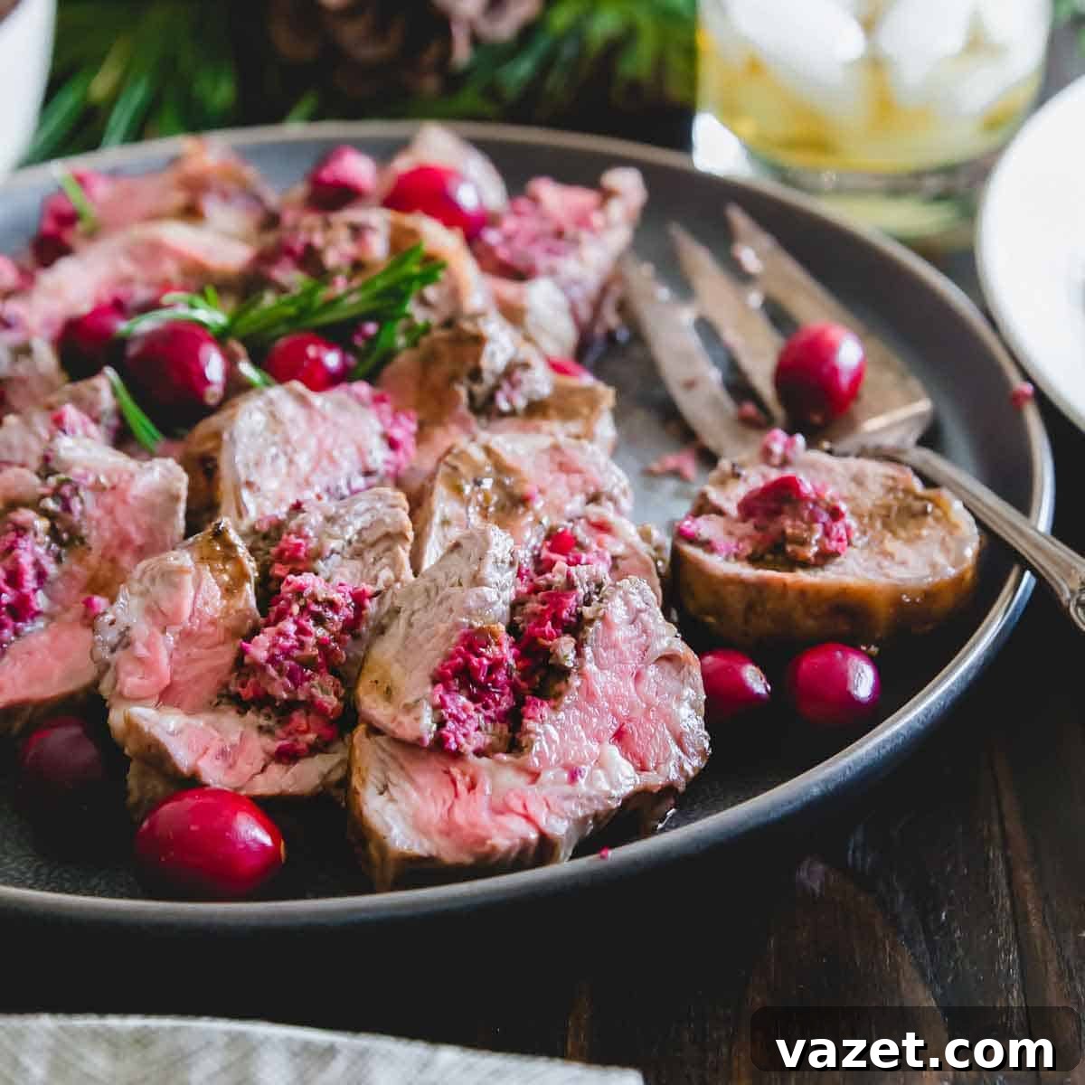 Gorgeous cranberry pesto stuffed lamb is the perfect dish for a festive holiday feast!