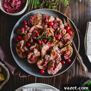 Cranberry pesto stuffed lamb.