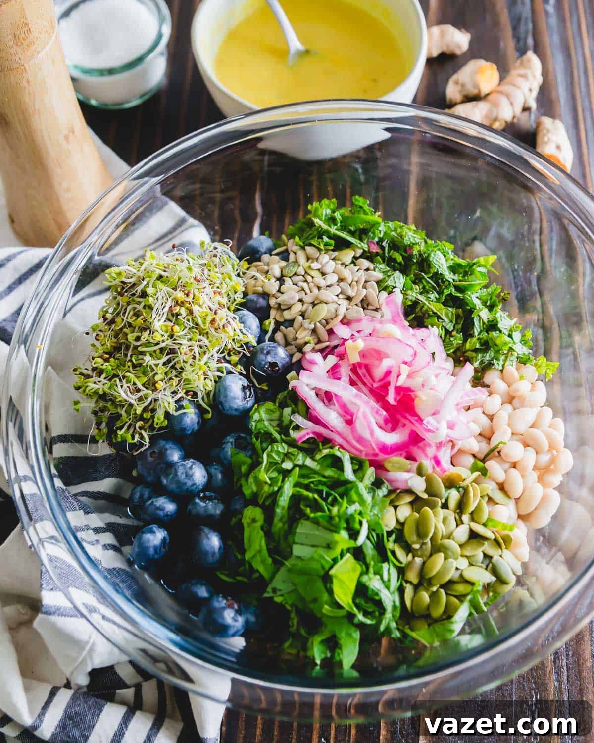 Blueberry white bean salad is a healthy side dish or meatless meal filled with nutritious and anti-inflammatory ingredients.
