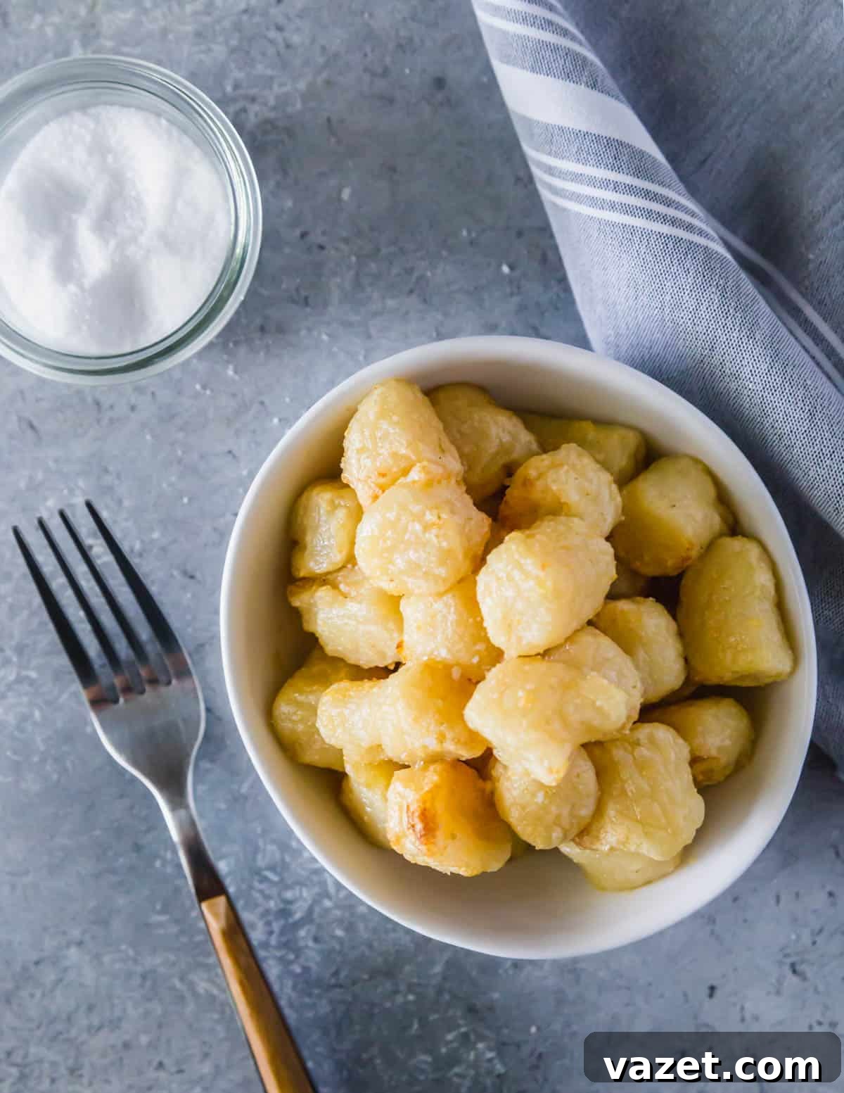Simple air fried cauliflower gnocchi tossed with olive oil, garlic powder and salt is an easy and delicious meal ready in just 20 minutes. Simple air fried cauliflower gnocchi tossed with olive oil, garlic powder and salt is an easy and delicious meal ready in just 20 minutes.