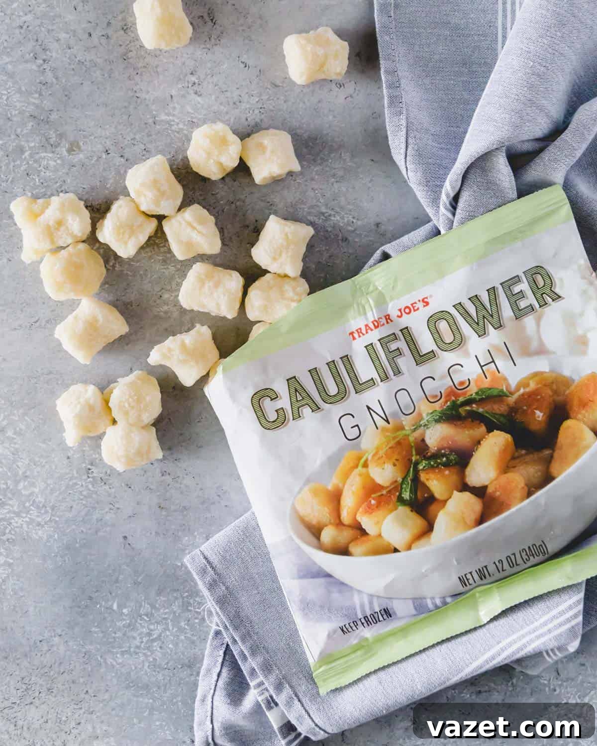 Trader Joe's cauliflower gnocchi is prepared in the air fryer to the crispiest texture. Trader Joe's cauliflower gnocchi is prepared in the air fryer to the crispiest texture.
