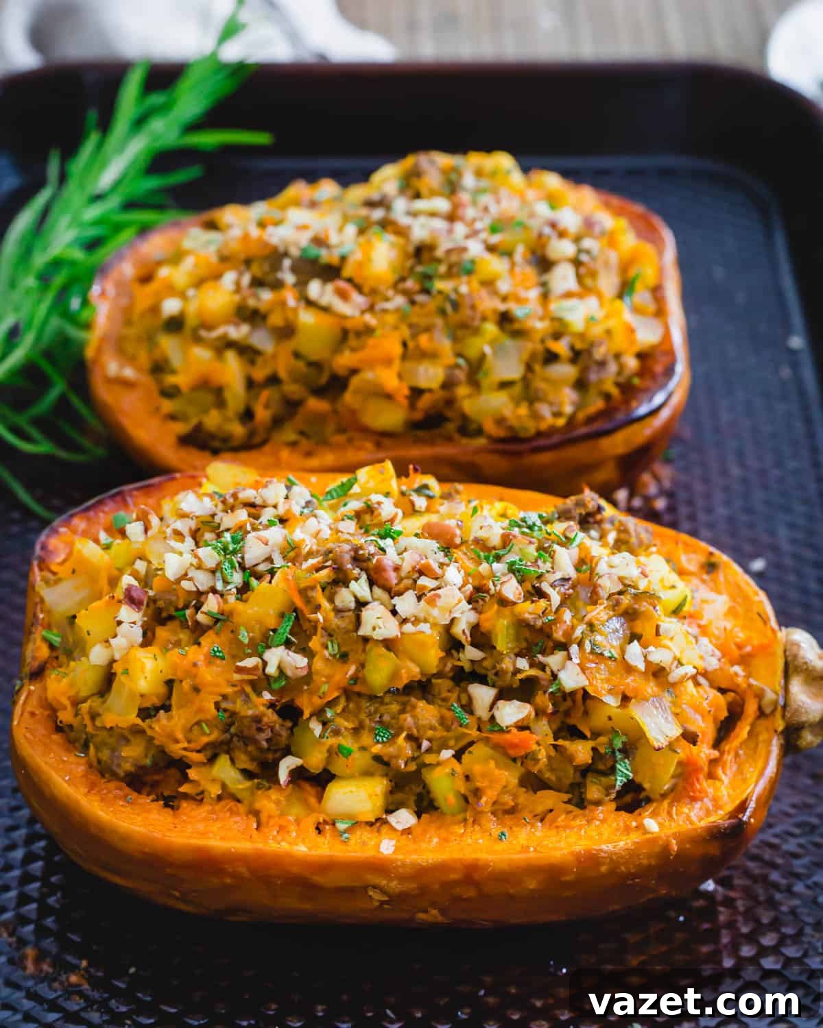 Roasted and stuffed honeynut squash. Roasted and stuffed honeynut squash.