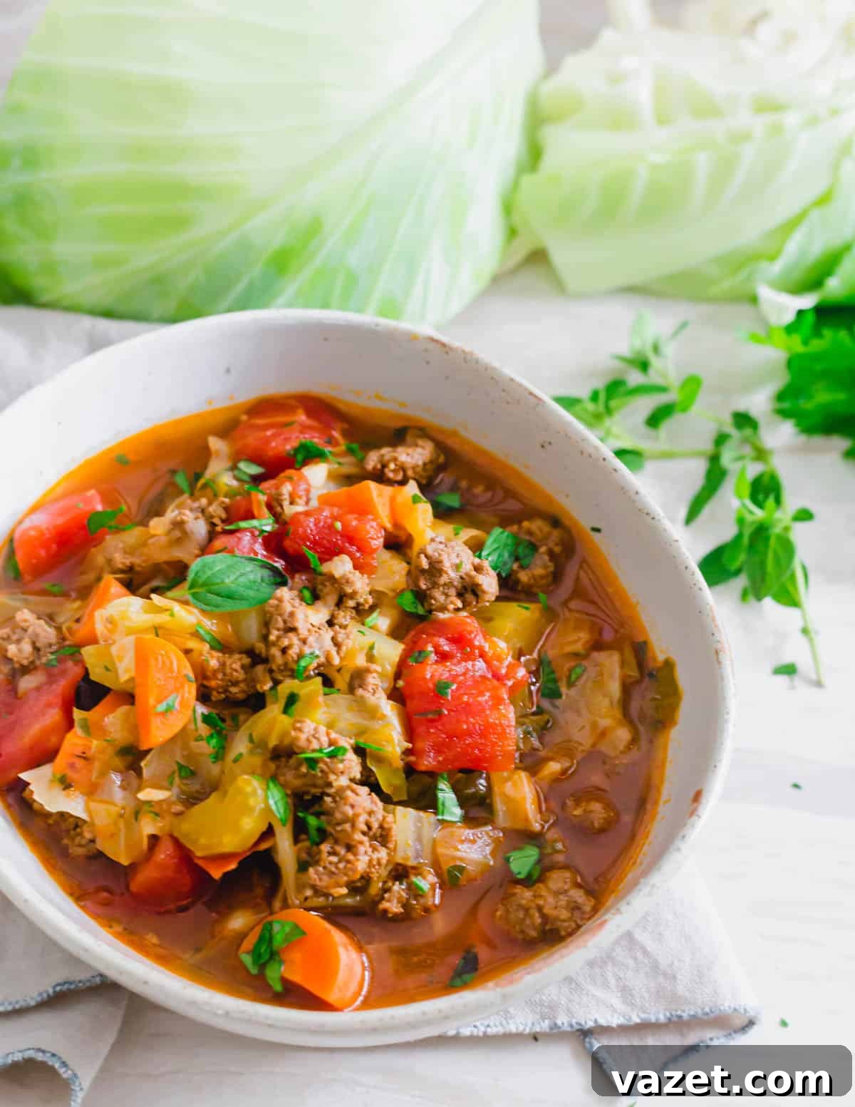 Gluten-free and paleo cabbage roll soup recipe made in the Instant Pot. Gluten-free and paleo cabbage roll soup recipe made in the Instant Pot.