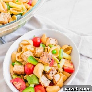 Tofu pasta salad.