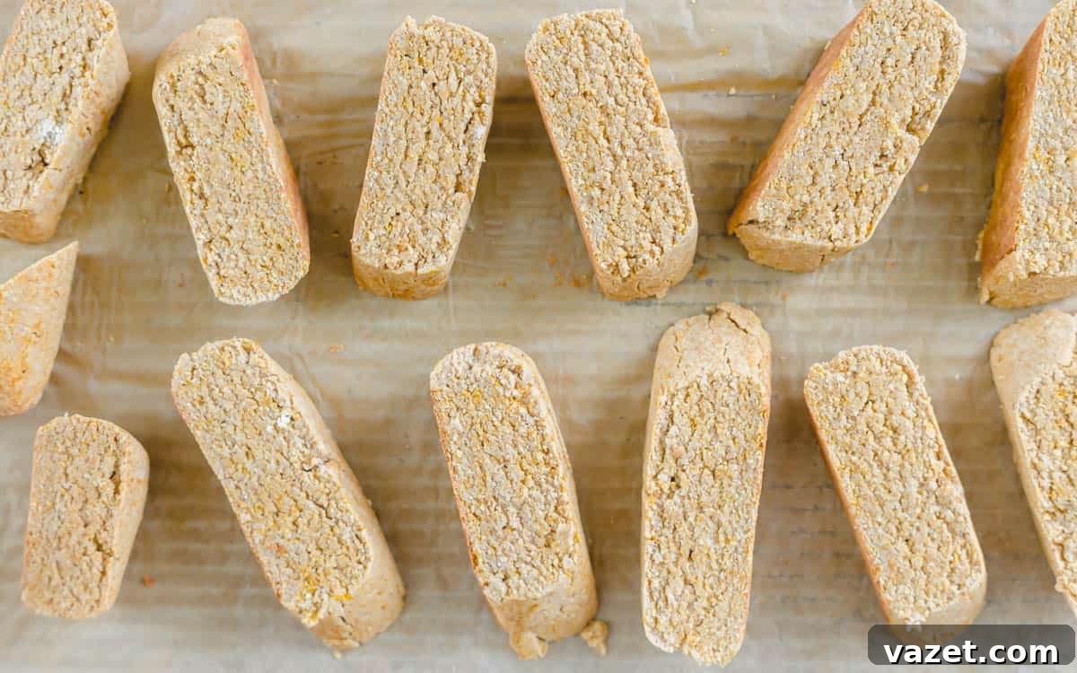 Easy pumpkin biscotti recipe on a parchment lined baking sheet.
