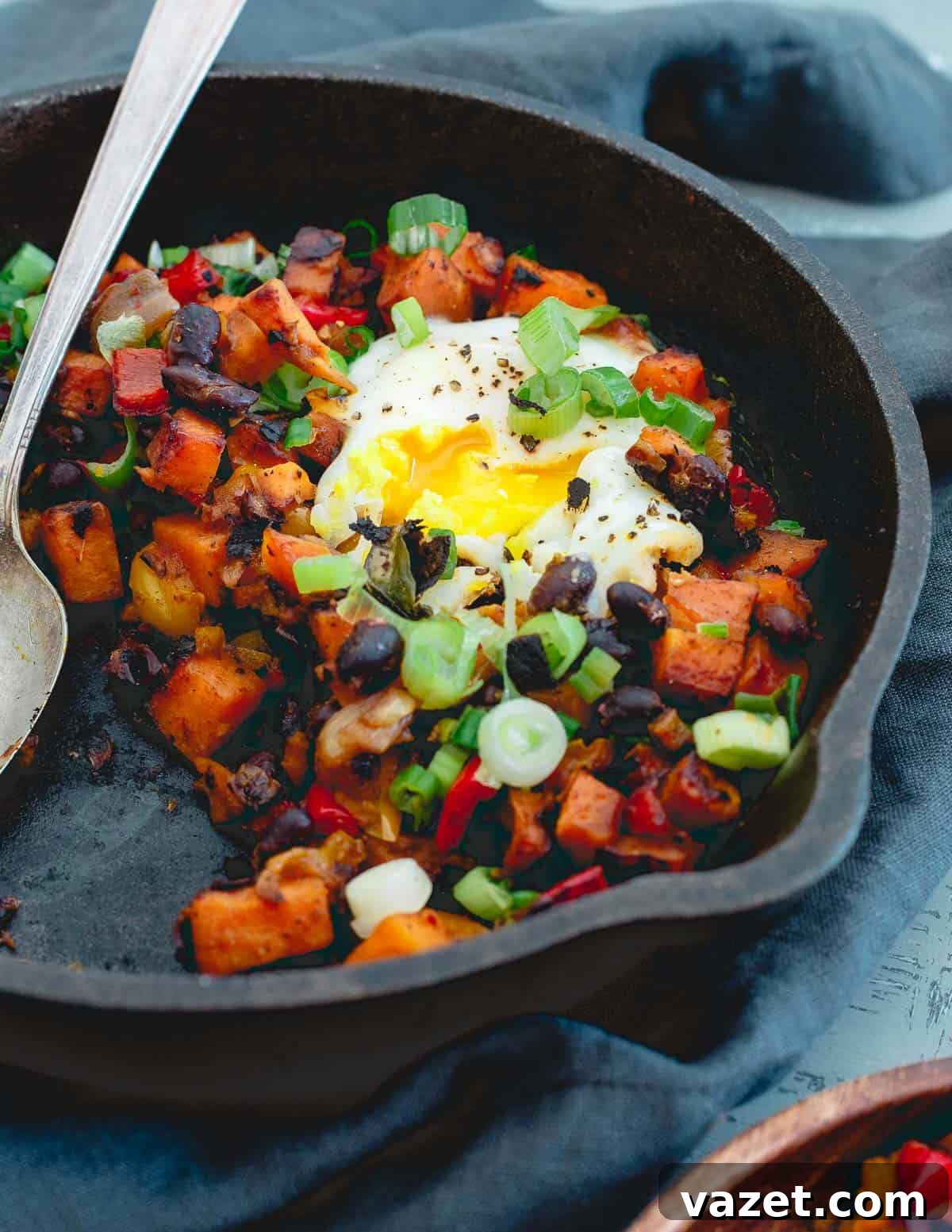 Simple and Comforting Harissa Sweet Potato Hash This harissa sweet potato hash is a simple, comforting meal great for breakfast, lunch or dinner!