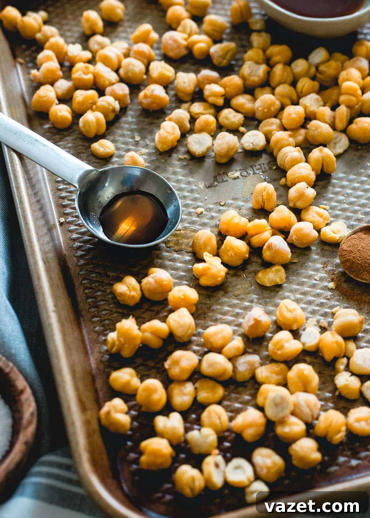 Achieve Cereal-Like Flavor with Roasted Chickpeas Roasting chickpeas with maple syrup and cinnamon produces a delicious snack that tastes just like Cinnamon Toast Crunch cereal!