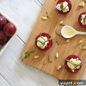 Goat cheese stuffed plums