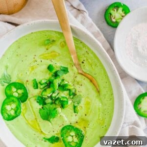 Emerald Avocado Chill 2 Cold avocado soup.