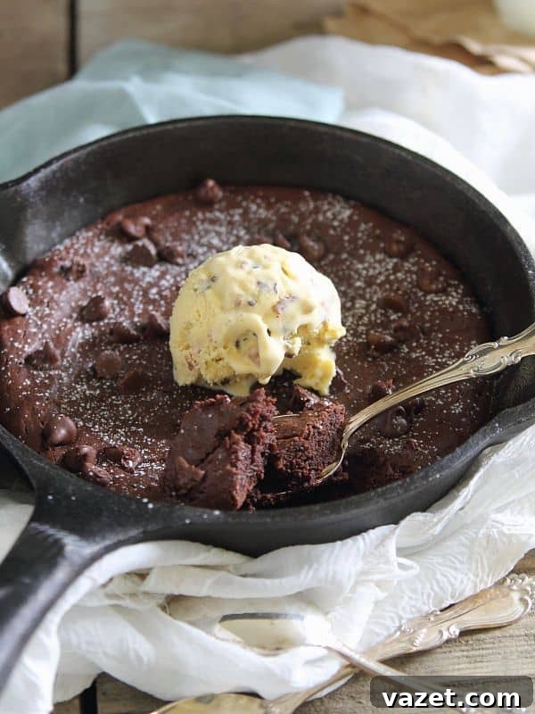 Fudgy Paleo Skillet Brownie Close Up