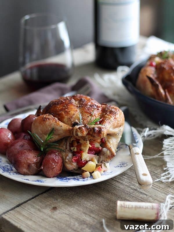 Cranberry apple rosemary stuffed cornish hens is a winter inspired alternative to roasted chicken, try it for your special weekend meal! Cranberry apple rosemary stuffed cornish hens is a winter inspired alternative to roasted chicken, try it for your special weekend meal!