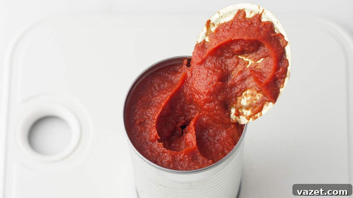 Canned Tomatoes Guide: Varieties and How to Use Them in Recipes 4 A can of tomato sauce.